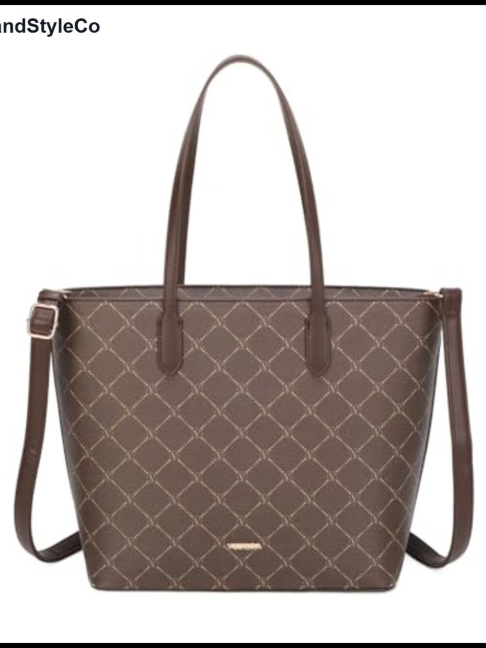 Large PU Leather Satchel Handbag with Detachable Strap